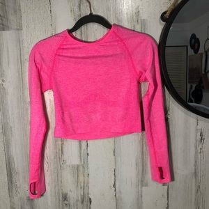 VS pink seamless cropped long sleeve